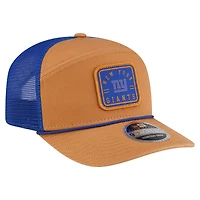 Men's New Era  Brown/Royal New York Giants Team Patch Split Panel 9SEVENTY Adjustable Trucker Hat