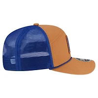 Men's New Era  Brown/Royal New York Giants Team Patch Split Panel 9SEVENTY Adjustable Trucker Hat
