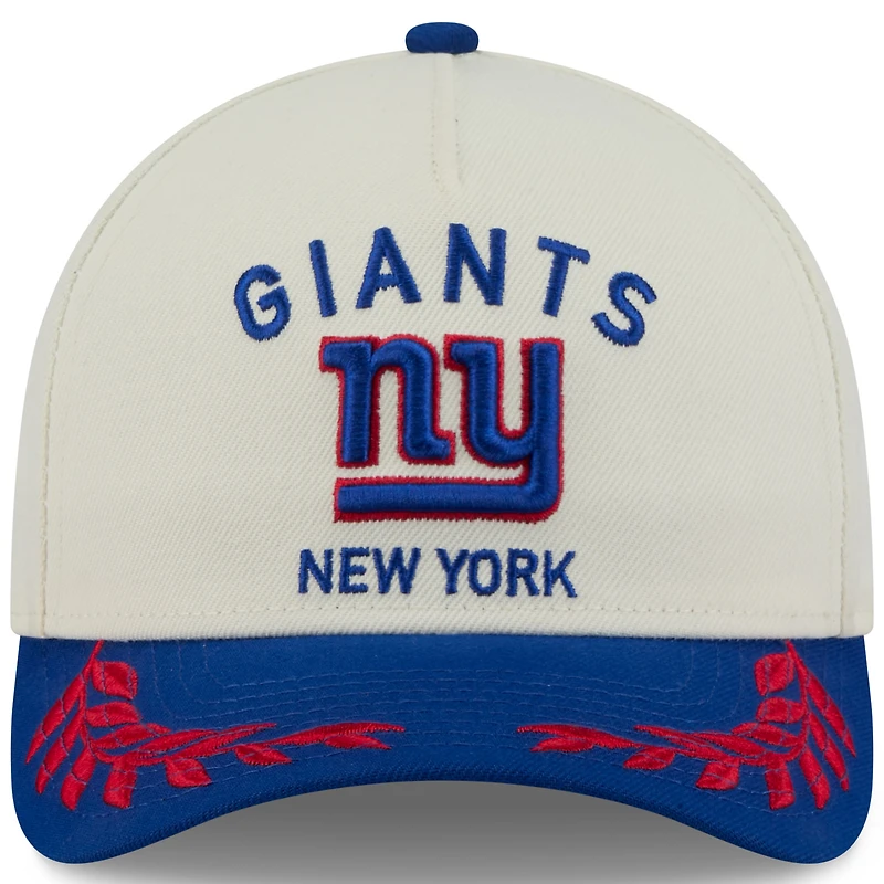 Men's New Era Cream/Royal New York Giants 2025 NFL Draft 9FORTY A-Frame M-Crown Adjustable Hat