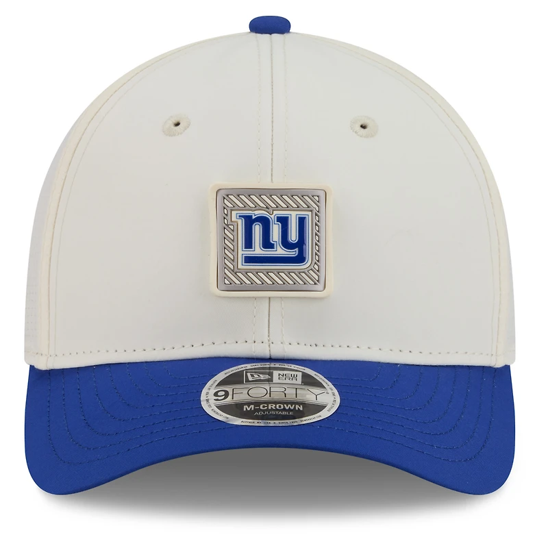 Men's New Era Cream/Royal New York Giants 2026 NFL Training Camp 9FORTY Adjustable Hat