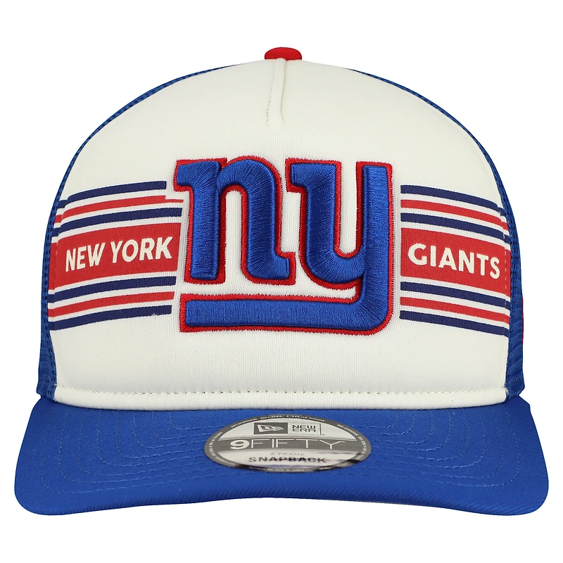 Casquette snapback New Era 9FIFTY Trucker à motif New York Giants crème/bleu roi pour homme