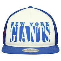 Men's New Era Cream/Royal New York Giants  Cutout A-Frame 9FIFTY Snapback Hat
