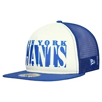 Men's New Era Cream/Royal New York Giants  Cutout A-Frame 9FIFTY Snapback Hat