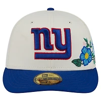 Men's New Era Cream/Royal York Giants Tonal Floral 59FIFTY Fitted Hat