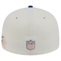 Men's New Era Cream/Royal York Giants Tonal Floral 59FIFTY Fitted Hat