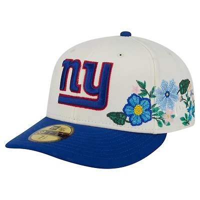 Men's New Era Cream/Royal York Giants Tonal Floral 59FIFTY Fitted Hat