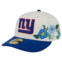 Men's New Era Cream/Royal York Giants Tonal Floral 59FIFTY Fitted Hat