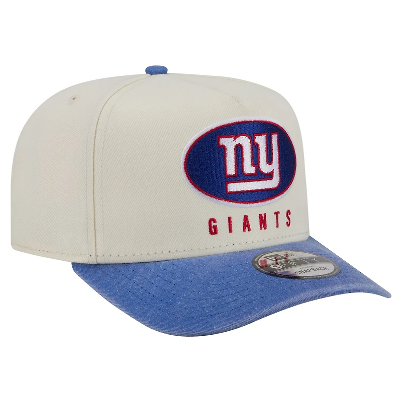 Men's New Era Cream/Royal New York Giants Washed A-Frame 9FIFTY Snapback Hat