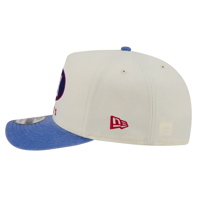 Men's New Era Cream/Royal New York Giants Washed A-Frame 9FIFTY Snapback Hat