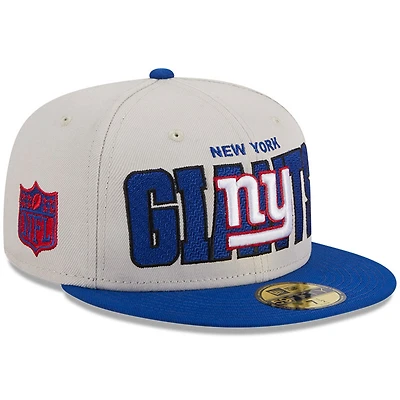 Men's New Era Cream York Giants 2023 NFL Draft On Stage 59FIFTY Fitted Hat