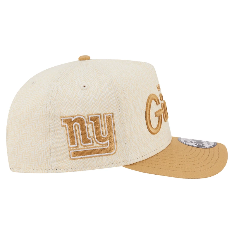 Men's New Era Cream New York Giants Herringbone 9FIFTY A-Frame Snapback Hat