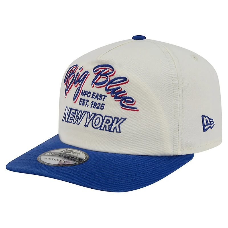 Men's New Era Cream New York Giants Script 19TWENTY Adjustable Hat
