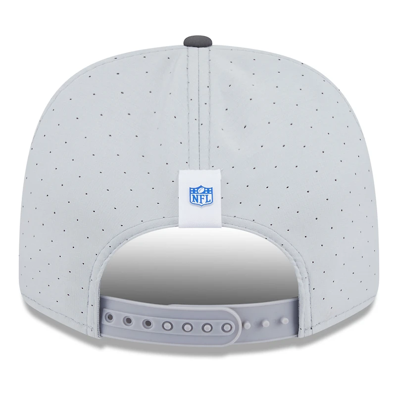 Casquette ajustable New Era 9SEVENTY grise/graphite pour homme, camp d'entraînement NFL 2025 des New York Giants