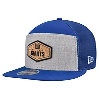Men's New Era  Gray/Royal New York Giants Cork Split Panel 9FIFTY Trucker Snapback Hat