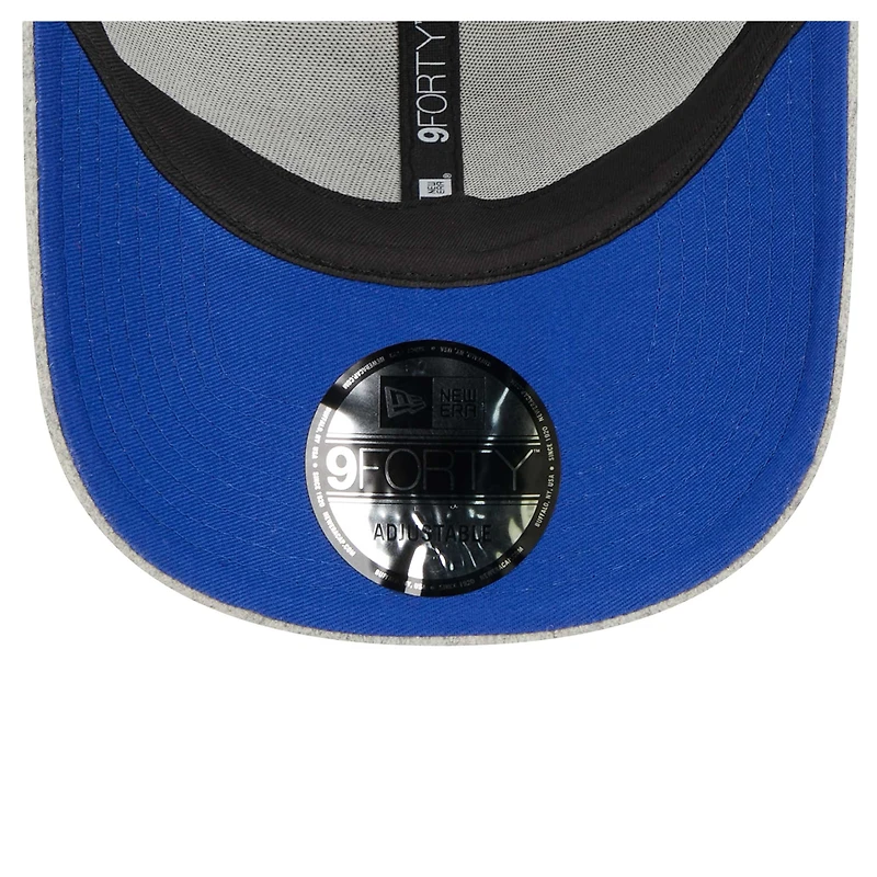Men's New Era Heather Gray/Royal New York Giants Pop Trucker 9FORTY Adjustable Hat