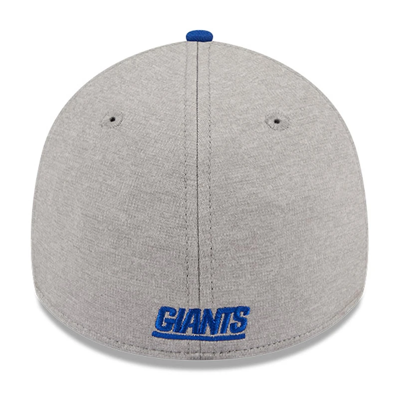 Men's New Era Heather Gray/Royal York Giants Striped 39THIRTY Flex Hat