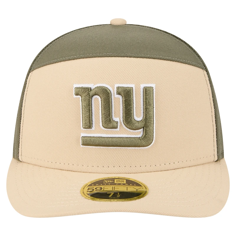 Men's New Era Light Beige/Olive York Giants Two-Tone Color Pack Split Panel 59FIFTY Fitted Hat