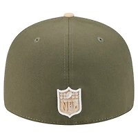 Men's New Era Light Beige/Olive York Giants Two-Tone Color Pack Split Panel 59FIFTY Fitted Hat