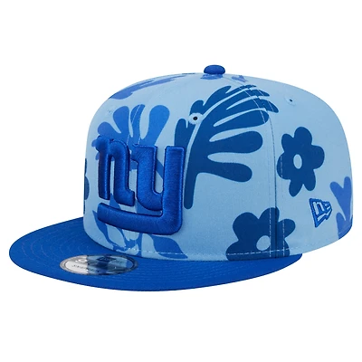 Casquette Snapback 9FIFTY New Era New York Giants Leafy bleu clair pour homme