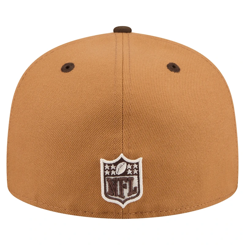 Men's New Era Light Brown/Dark Brown York Giants Two-Tone Walnut 59FIFTY Fitted Hat