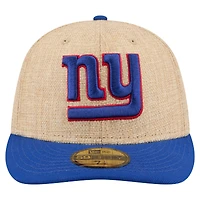 Men's New Era  Natural/Royal York Giants Pre-Curved Twine 59FIFTY Fitted Hat