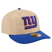 Men's New Era  Natural/Royal York Giants Pre-Curved Twine 59FIFTY Fitted Hat