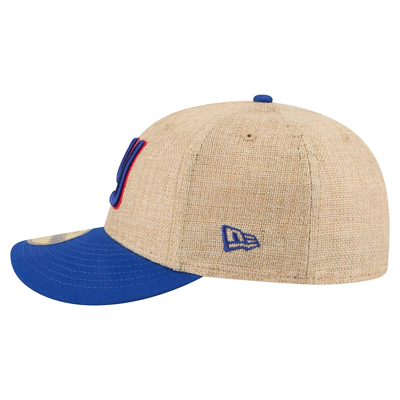 Men's New Era  Natural/Royal York Giants Pre-Curved Twine 59FIFTY Fitted Hat