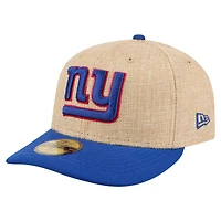Men's New Era  Natural/Royal York Giants Pre-Curved Twine 59FIFTY Fitted Hat