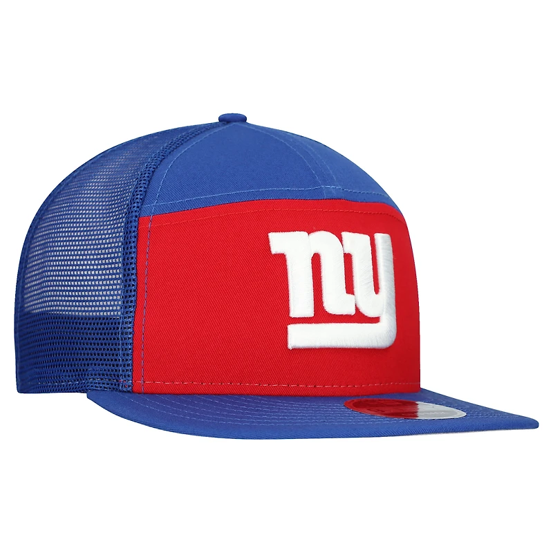 Casquette snapback New Era 9FIFTY rouge/bleu roi pour homme, New York Giants, à panneaux séparés