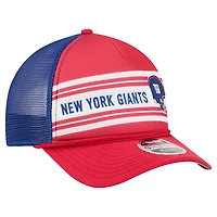 Casquette ajustable New Era rouge New York Giants Linear A-Frame 9FORTY pour homme
