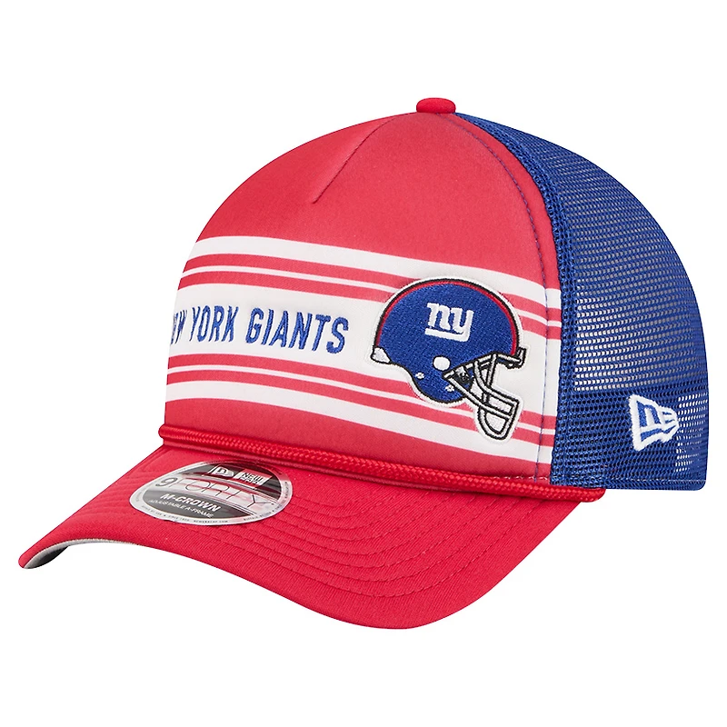 Casquette ajustable New Era rouge New York Giants Linear A-Frame 9FORTY pour homme