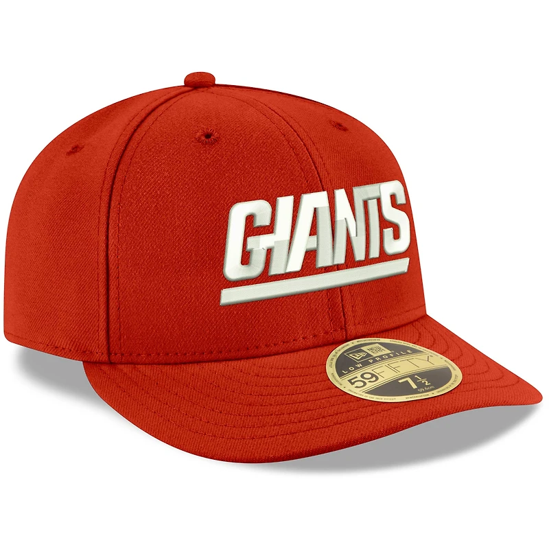 Men's New Era Red York Giants Omaha Throwback Low Profile 59FIFTY Fitted Hat