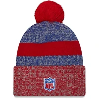 Men's New Era  Royal/Red New York Giants 2023 Sideline Sport Cuffed Pom Knit Hat