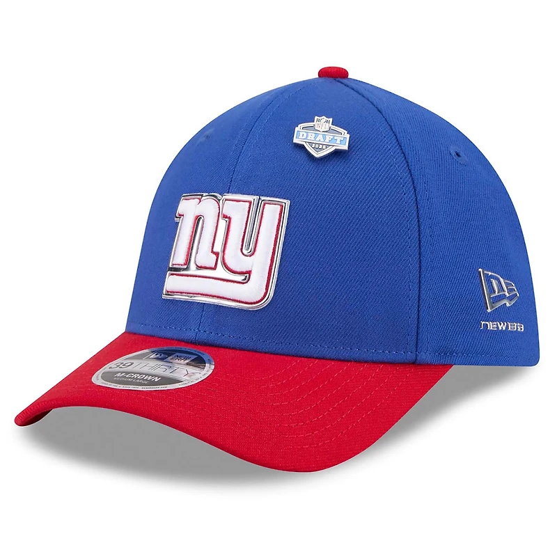 Casquette New Era Flex pour homme, bleu royal/rouge, York Giants, repêchage NFL 2026, modèle 39THIRTY M-Crown
