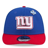 Casquette snapback New Era 9FIFTY pré-courbée pour homme, bleu royal/rouge, New York Giants, édition spéciale draft NFL 2026.