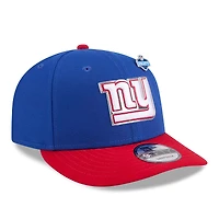 Casquette snapback New Era 9FIFTY pré-courbée pour homme, bleu royal/rouge, New York Giants, édition spéciale draft NFL 2026.
