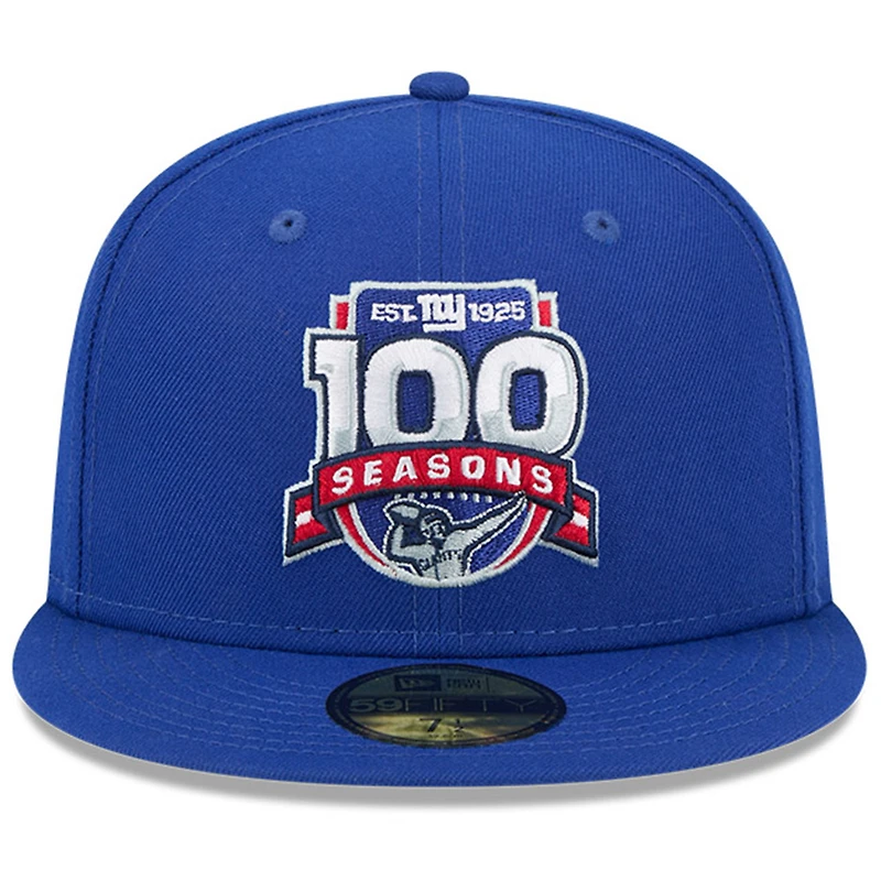 Casquette ajustée 59FIFTY New Era Royal York Giants 100e saison pour homme