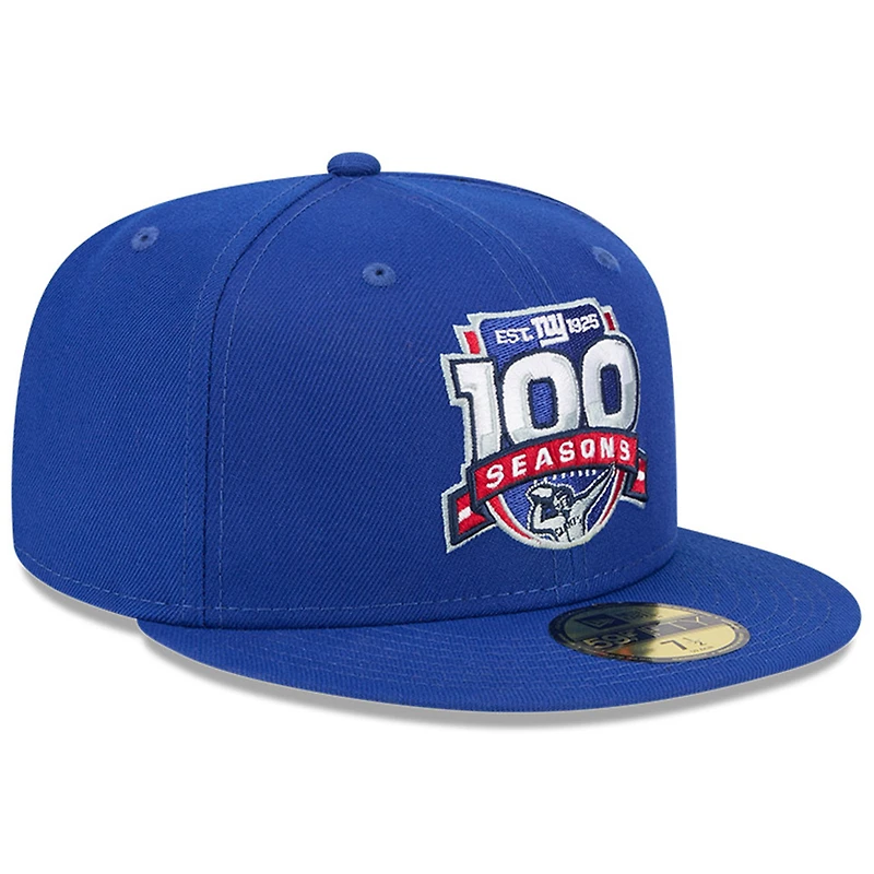 Casquette ajustée 59FIFTY New Era Royal York Giants 100e saison pour homme