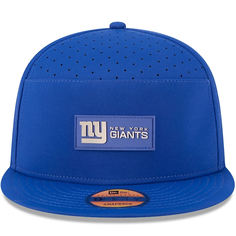 Men's New Era Royal New York Giants 2025 Sideline  Split Panel 9FIFTY Snapback Hat