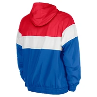 Men's New Era Royal York Giants 3rd Down Raglan Quarter-Zip Windbreaker Jacket