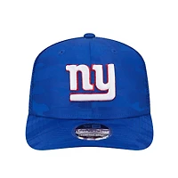 Men's New Era Royal New York Giants Adventure Camo Trucker 9SEVENTY Stretch-Snap Adjustable Hat