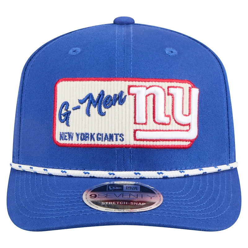 Casquette extensible à pression New Era Royal New York Giants Chant 9SEVENTY pour homme