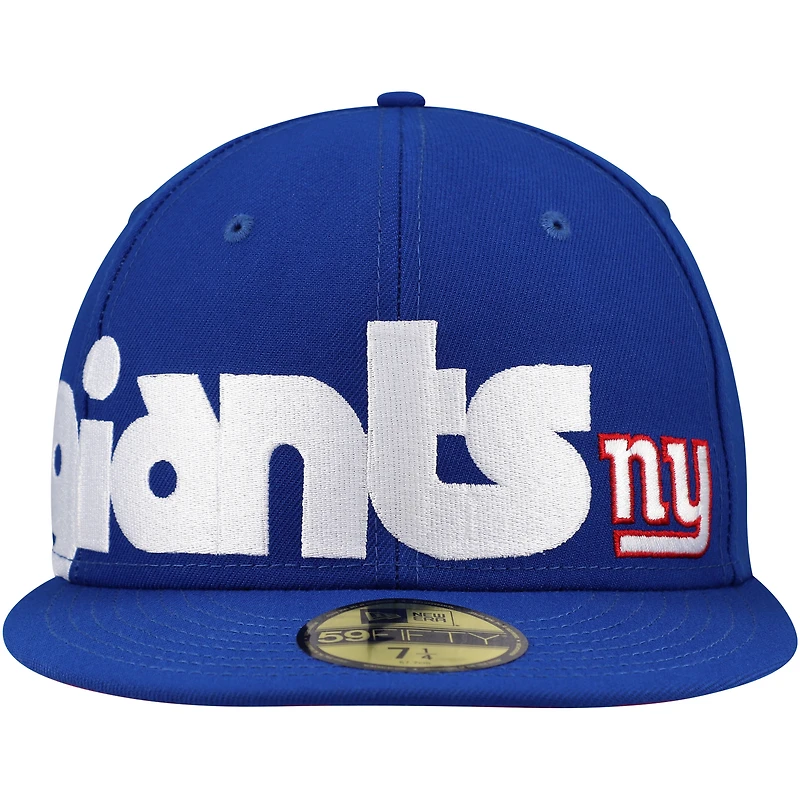 Men's New Era Royal York Giants Checkered Undervisor 59FIFTY Fitted Hat