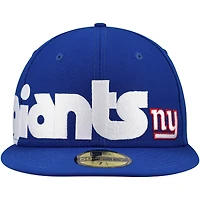 Men's New Era Royal York Giants Checkered Undervisor 59FIFTY Fitted Hat