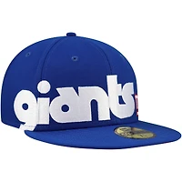Men's New Era Royal York Giants Checkered Undervisor 59FIFTY Fitted Hat