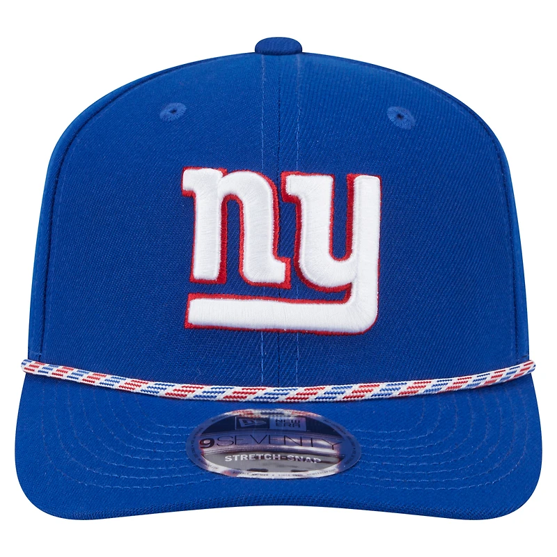 Casquette extensible à boutons-pression New Era Royal New York Giants Gameday Multi Rope 9SEVENTY pour homme
