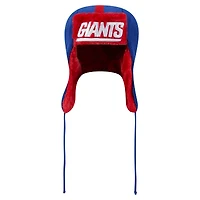 Men's New Era Royal New York Giants Helmet Head Trapper Knit Hat