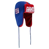 Men's New Era Royal New York Giants Helmet Head Trapper Knit Hat