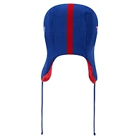Men's New Era Royal New York Giants Helmet Head Trapper Knit Hat