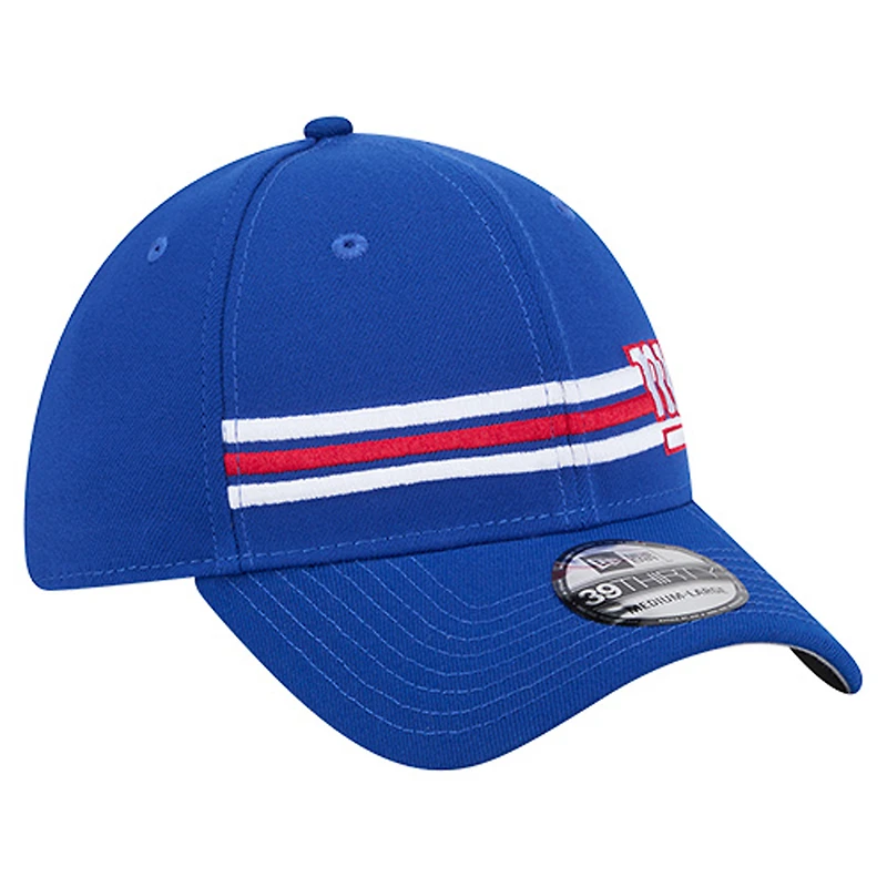 Casquette New Era Royal York Giants Stripes 39THIRTY Flex pour homme